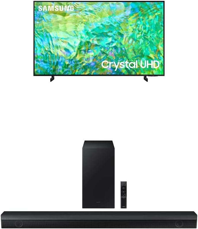 SAMSUNG Serie Crystal UHD de 65 pulgadas 4K CU8000 PurColor, seguimiento de objetos Sound Lite, Q-Symphony, Motion Xcelerator, Ultra delgado, control remoto solar, Smart TV con Alexa incorporado