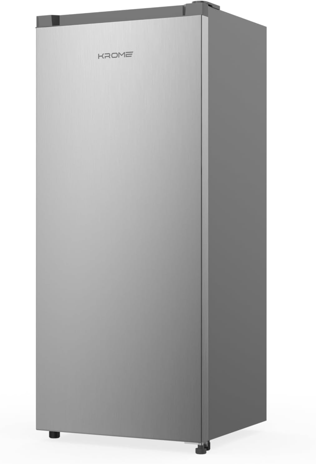 KROME 60L Gross, Single Door Compact Refrigerator, Energy Class A+, Reversible Door, Mini Fridge Suitable for Kitchen, Bedroom Office & Minibar, INOX Color, 5 Year Compressor Warranty- KR-RDC60H