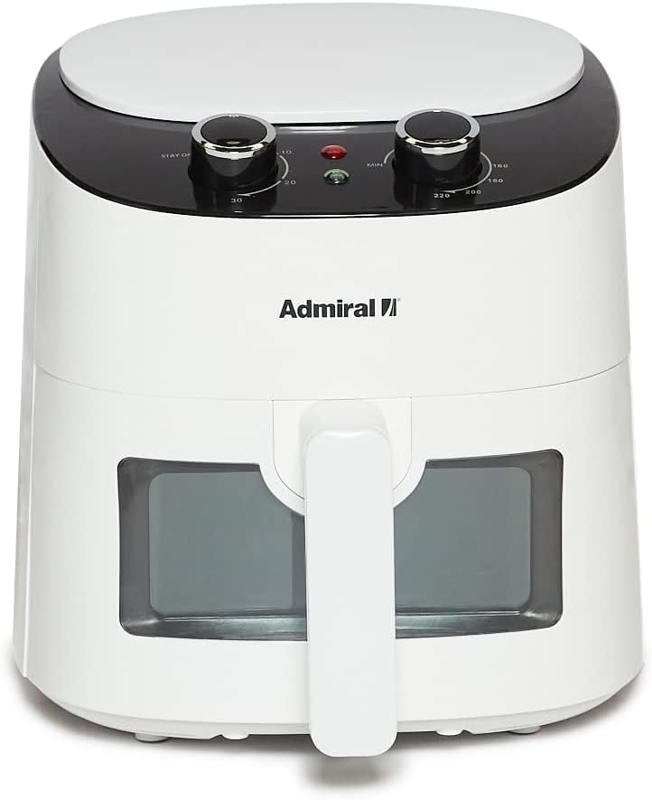 Admiral Air Fryer 3.7L, 1300W, Classic Knob Control, Transparent Window, Detachable Basket, Cool Touch Handle, Dishwasher Safe, ADAF37BL, 1 Year Warranty.