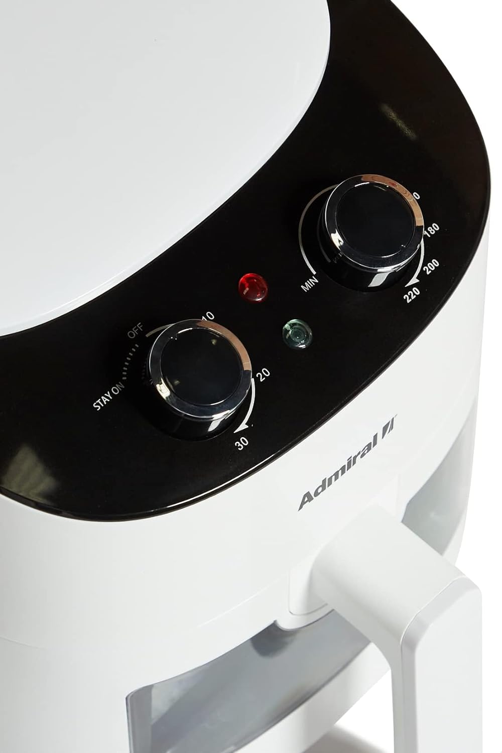 Admiral Air Fryer 3.7L, 1300W, Classic Knob Control, Transparent Window, Detachable Basket, Cool Touch Handle, Dishwasher Safe, ADAF37BL, 1 Year Warranty.