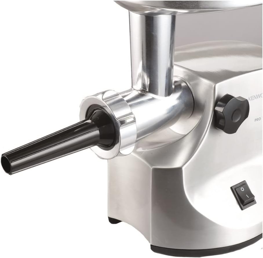 KENWOOD Meat Grinder 1600W Powerful Metal Body Mincer with Kibbeh Maker, Sausage Feed Tube Pusher, 3 Stainless Steel Screens for Fine, Medium & Coarse Results MG510 Silver