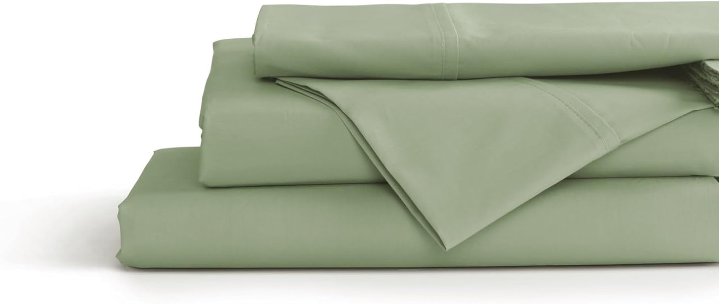 Linen Home 100% Cotton Percale Sheets Twin XL Size, Charcoal, Deep Pocket, 3 Pieces Set - 1 Flat, 1 Deep Pocket Fitted Sheet and 1 Pillowcase, Crisp Cool and Strong Bed Linen