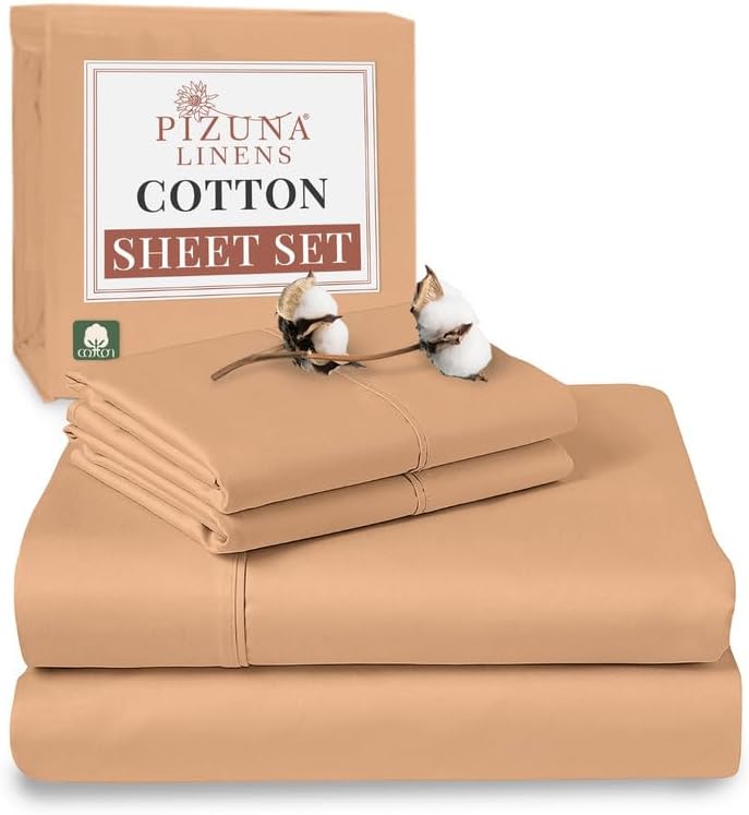 100% Cotton Sheets Full Size, Luxurious 400 Thread Count Long Staple Cotton Sateen Sheets with 15inch Deep Pocket (Combed Silver Sheet Full)