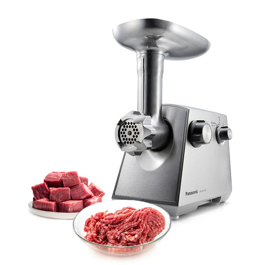 Panasonic Meat Mincer/Grinder/SaUSage/Kibbeh Maker, 1700W, Mk-Gm1700, Silver, Japan Blade, 1 Yr. Warranty