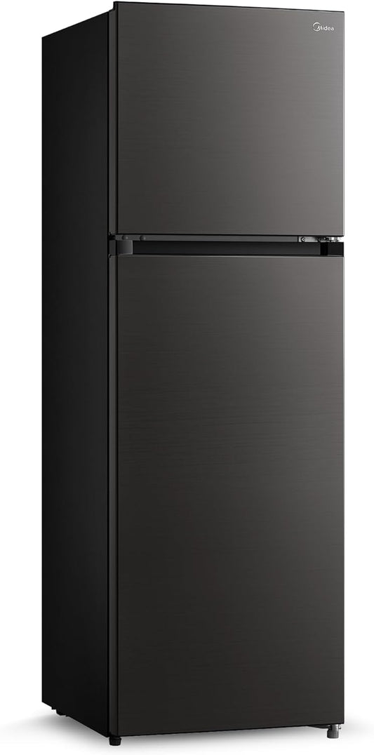 Midea 390L Gross Top Mount Double Door Refrigerator MDRT390MTE28 2 Doors Frost Free Fridge Freezer with Smart Sensor & Humidity Control, Active-C Fresh, Multi-Air Flow, Electronic Control Dark Silver