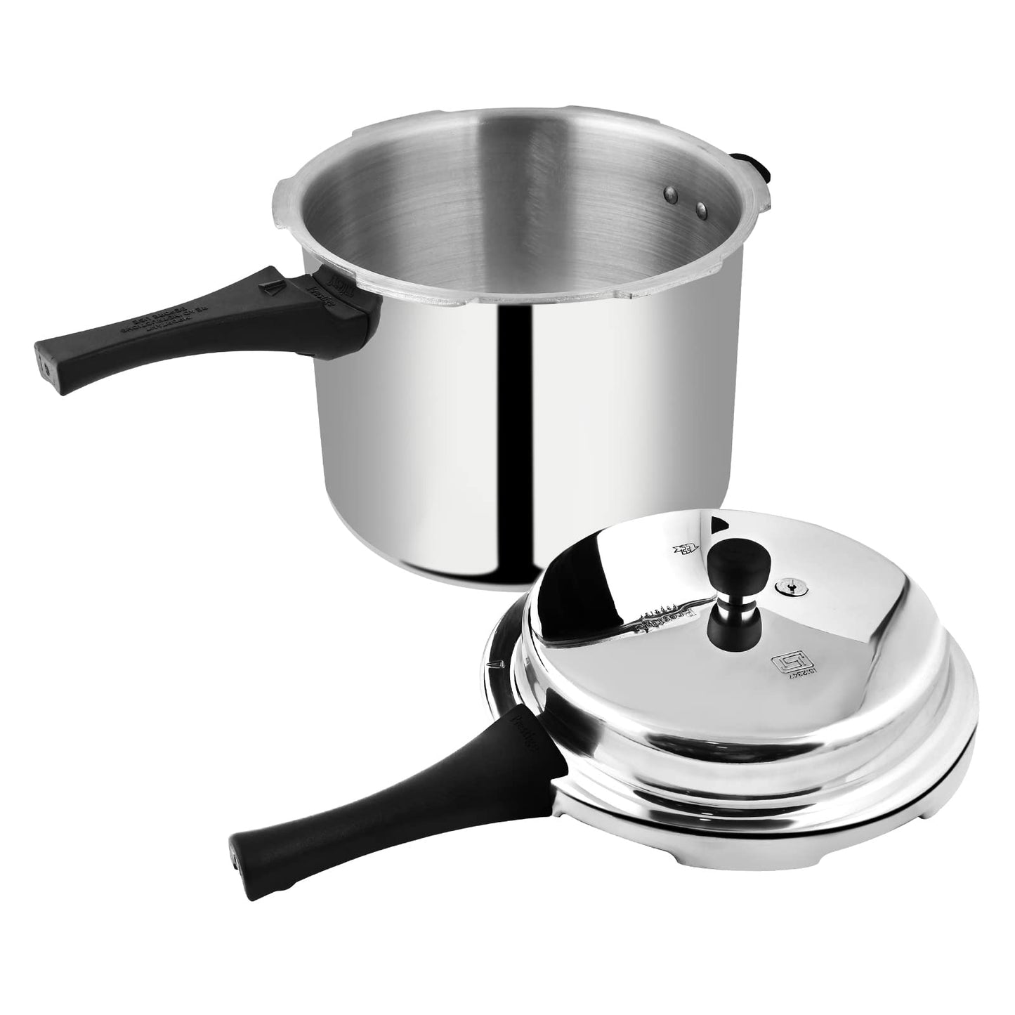 Prestige Popular Pressure Cooker | Aluminium Cooker with Lid 5 Ltr| Silver