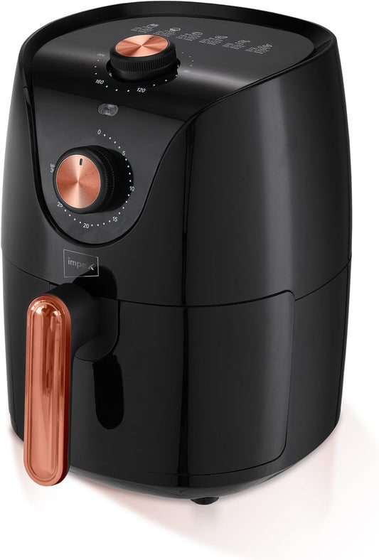 Impex 2.5 Ltr Air Fryer - Ideal for Meat, Fish, Vegetables, French Fries, Temperature Control 80°C-200°C, Timer 30 Mins with 2 Year Warranty-Black (AF 4302)