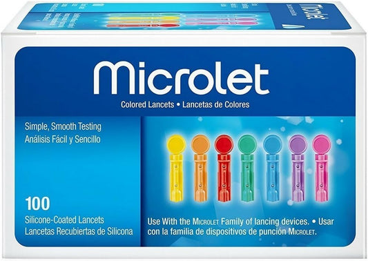 Microlet Colored Lancets 100 Each ( 3 pack)