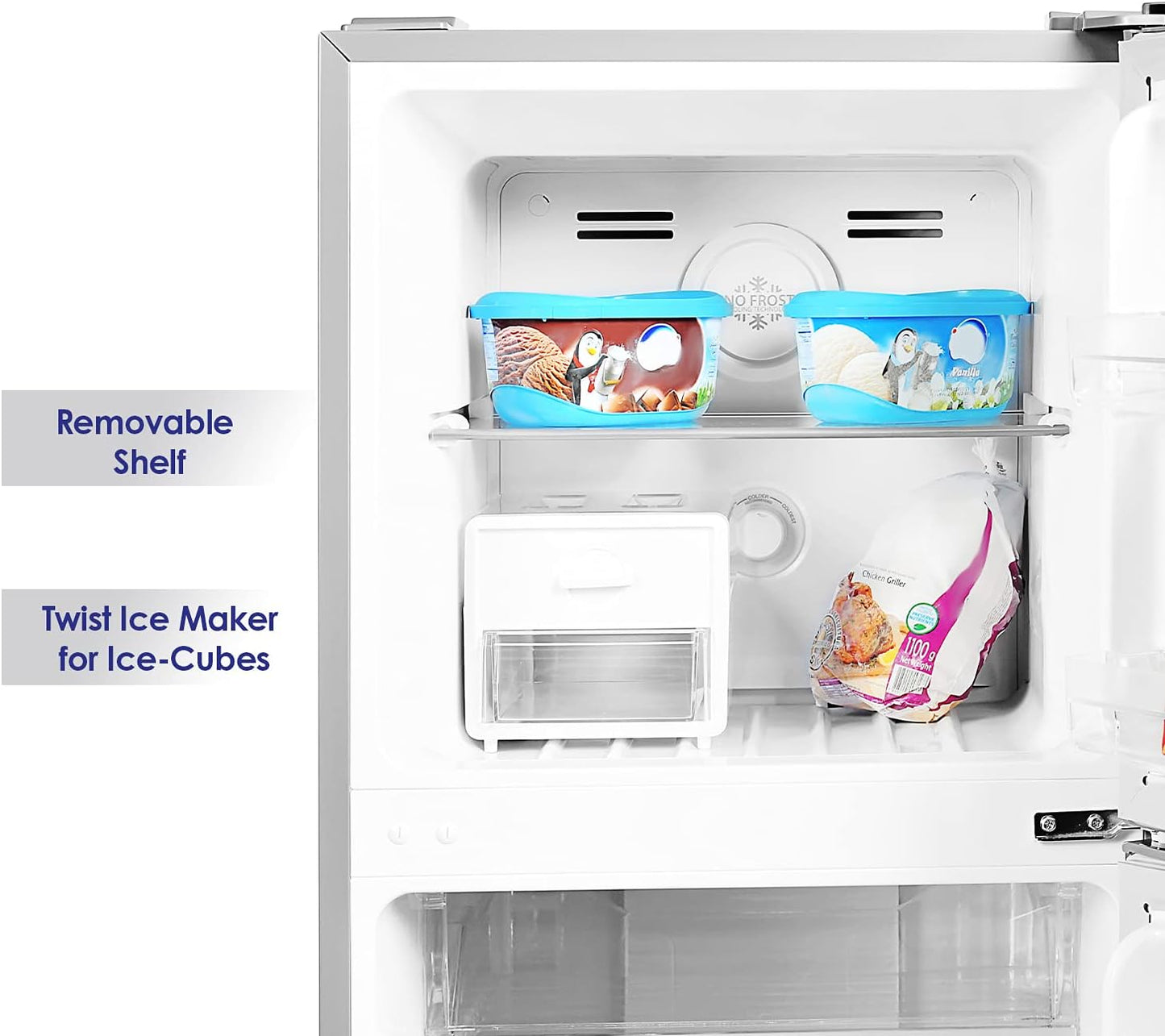 Super General 360 Liters Gross Compact Double Door Refrigerator-Freezer, No-Frost, LED-light, Inox, SGR-360i, 1 Year Warranty
