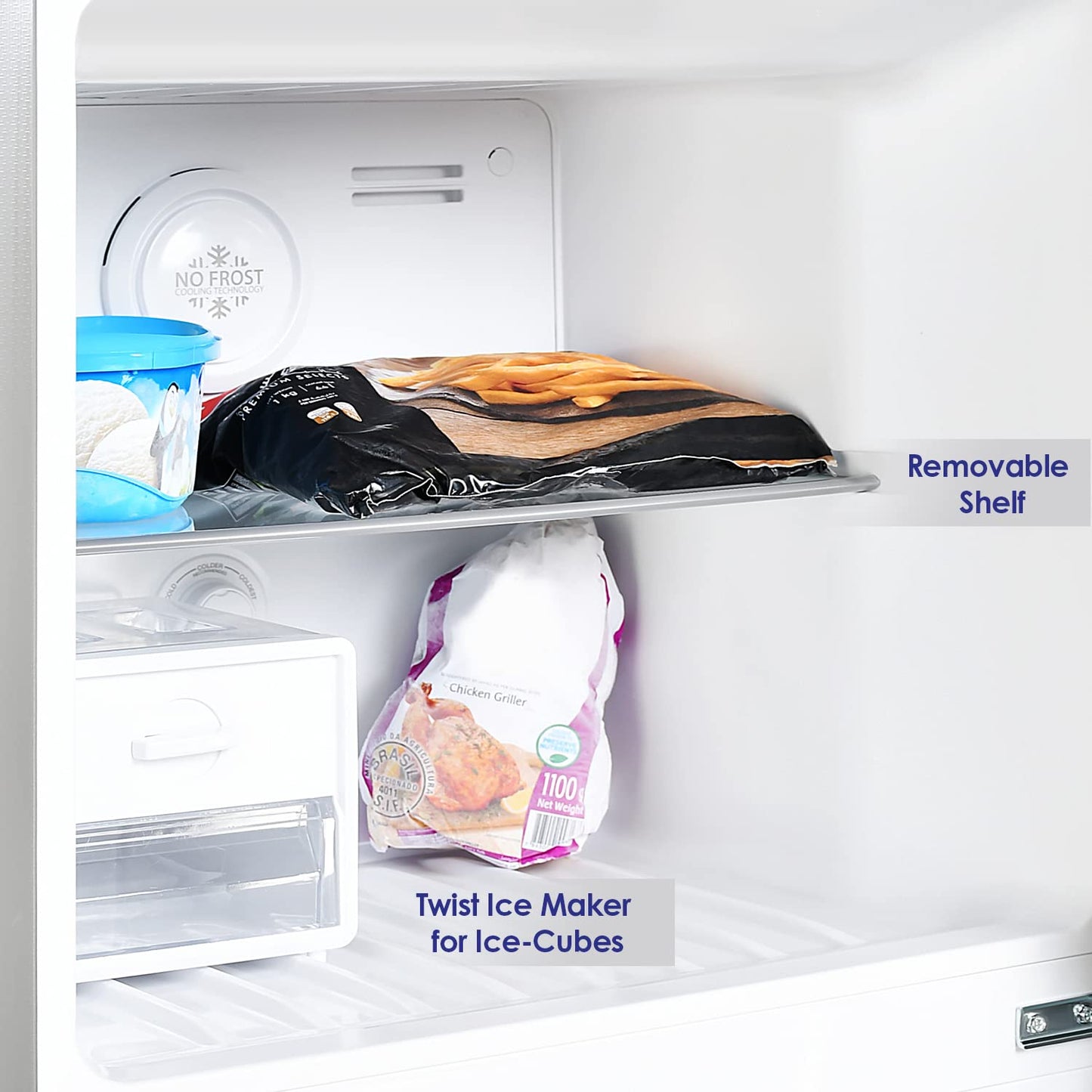 Super General 510 Liters Gross Top-Mount Refrigerator-Freezer, No-Frost, Multi-Flow-Cooling, Inox, SGR515l, 70.5 x 68.2 x 178 cm, 1 Year Warranty