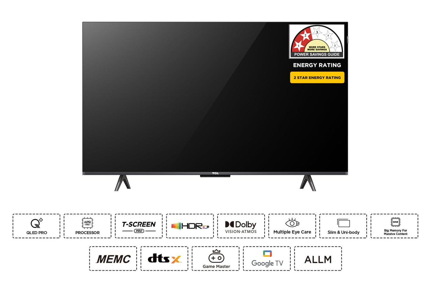 TCL 164 cm (65 inches) 4K Ultra HD Smart QLED Google TV 65C645 (Black)