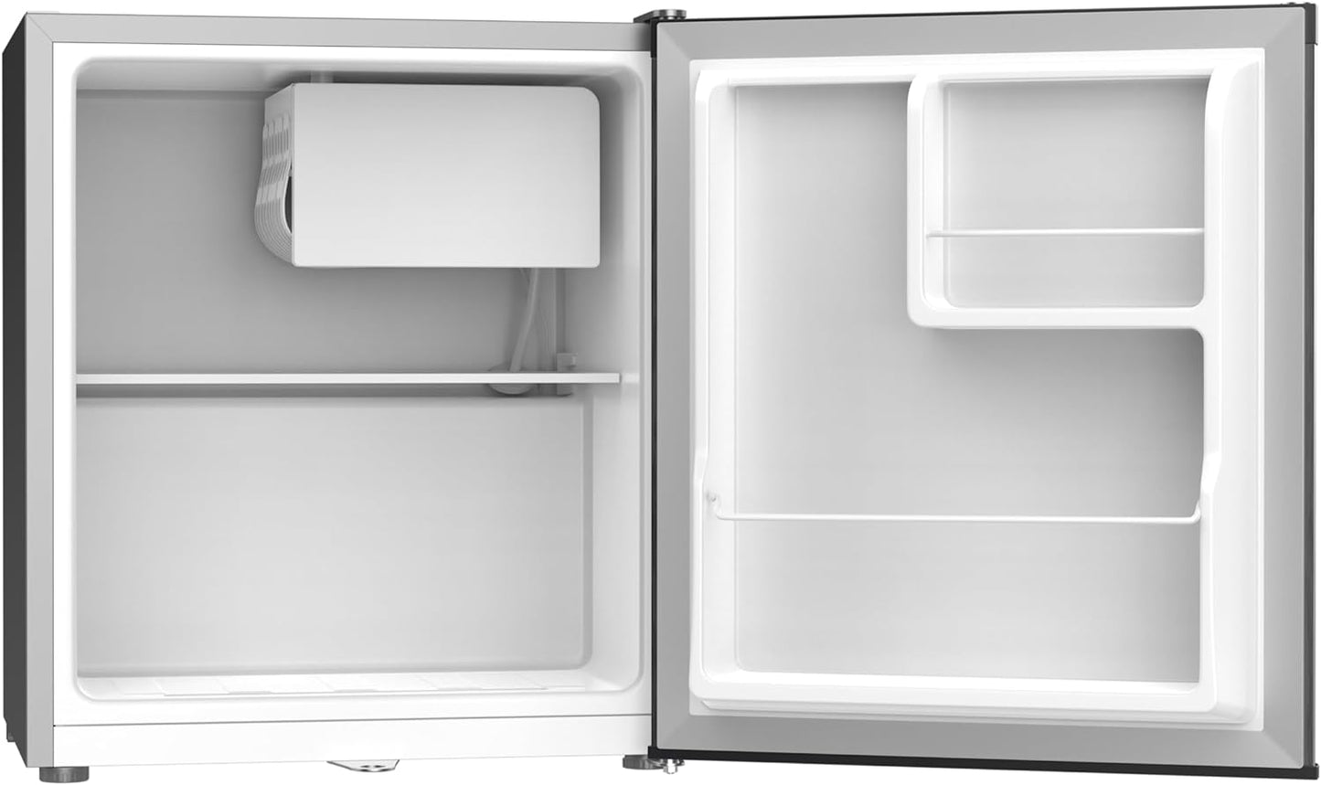 KROME 60L Gross, Single Door Compact Refrigerator, Energy Class A+, Reversible Door, Mini Fridge Suitable for Kitchen, Bedroom Office & Minibar, INOX Color, 5 Year Compressor Warranty- KR-RDC60H