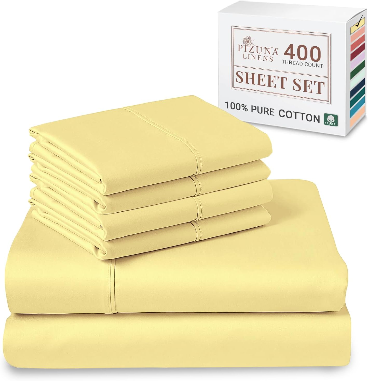 100% Cotton Sheets Full Size, Luxurious 400 Thread Count Long Staple Cotton Sateen Sheets with 15inch Deep Pocket (Combed Silver Sheet Full)