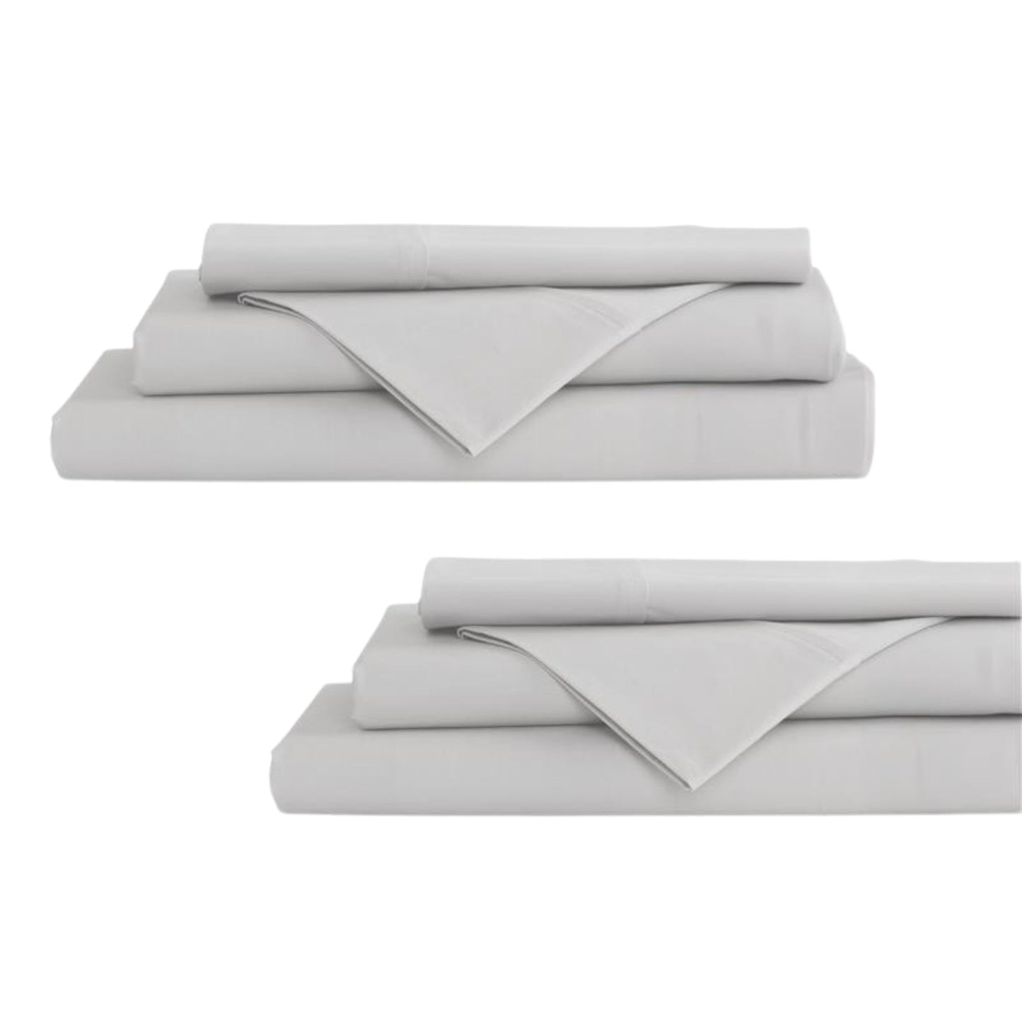 Linen Home 100% Cotton Percale Sheets King Size, White, Deep Pocket, 4 Pieces Set - 1 Flat, 1 Deep Pocket Fitted Sheet and 2 Pillowcases, Crisp Cool and Strong Bed Linen