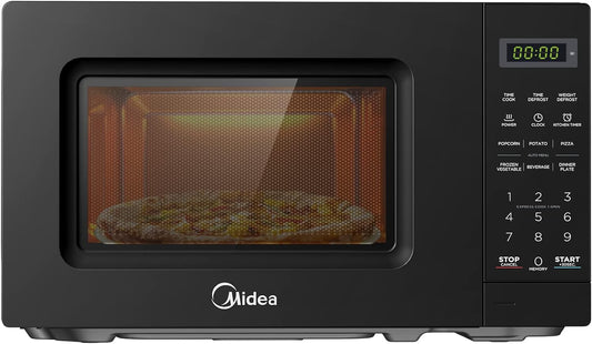 Midea 20L Solo Microwave Oven with Digital Touch Control, 700W, Child Lock, Memory Function, Defrost-by-weight-or-time, Fast Reheat, Push Button Door Opening, Best for Home & Office, Black, EM721BK