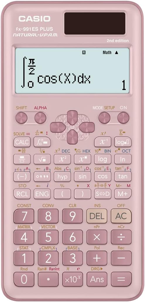 Casio Pink Scientific Calculators Non Programmable 10 + 2 digits 417 Functions FX 991ESPLUS2 PKWDT, FX 991ESPLUS2PKWDT