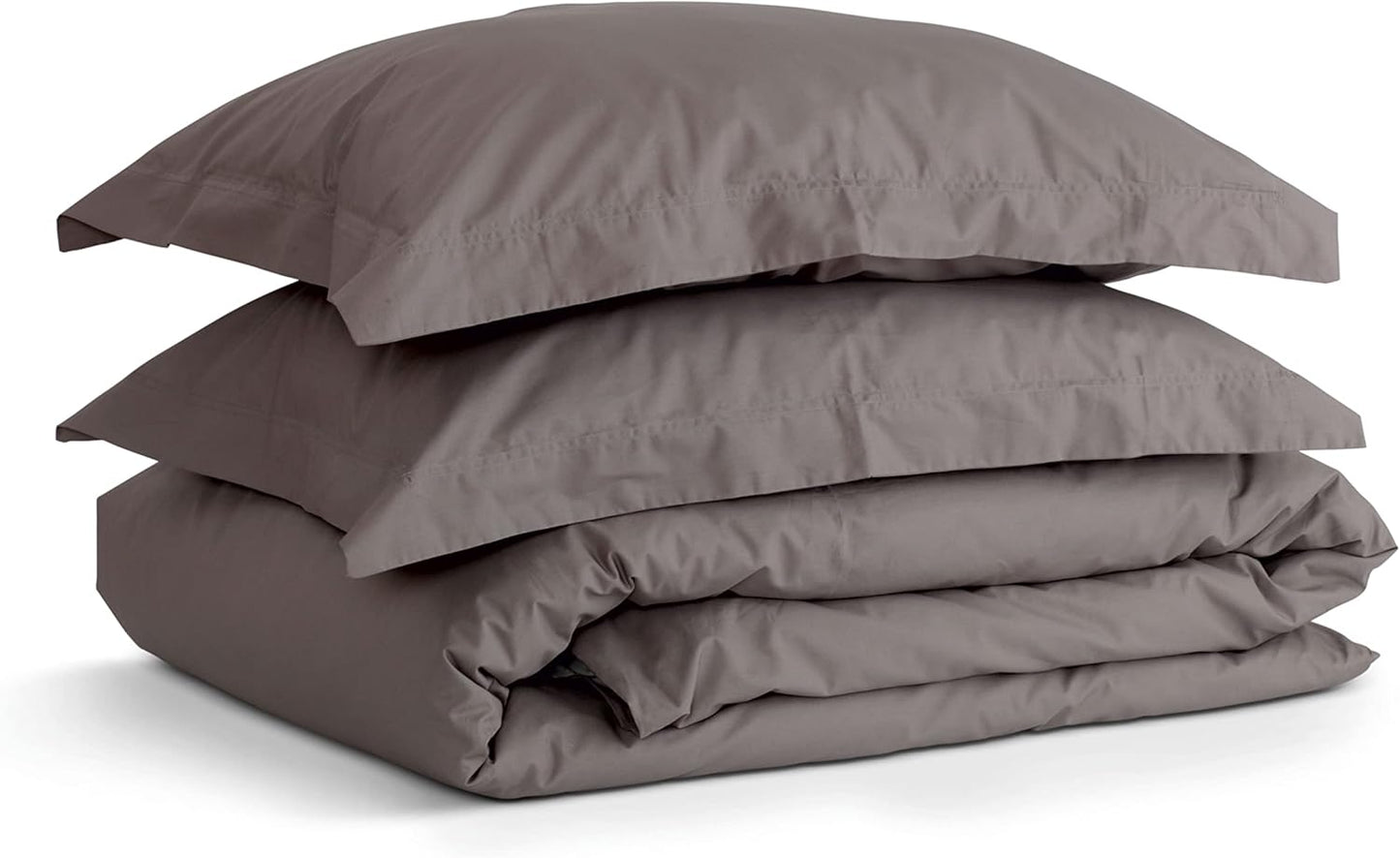 Linen Home 100% Cotton Duvet Cover Set, Full/Queen, Crisp and Cool Soft and Breathable Duvet Cover with Button Closure, Bed Linen All-Season Luxury, 3 Pieces-1 Duvet Cover & 2 Pillow sham, Charcoal