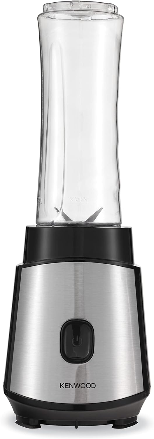 KENWOOD Personal Blender 350W Smoothie Blender/Smoothie Maker with 570ml & 400ml Tritan Smoothie2Go Bottle and Lid, Ice Crush Function BLM05.A0BK Black/Silver