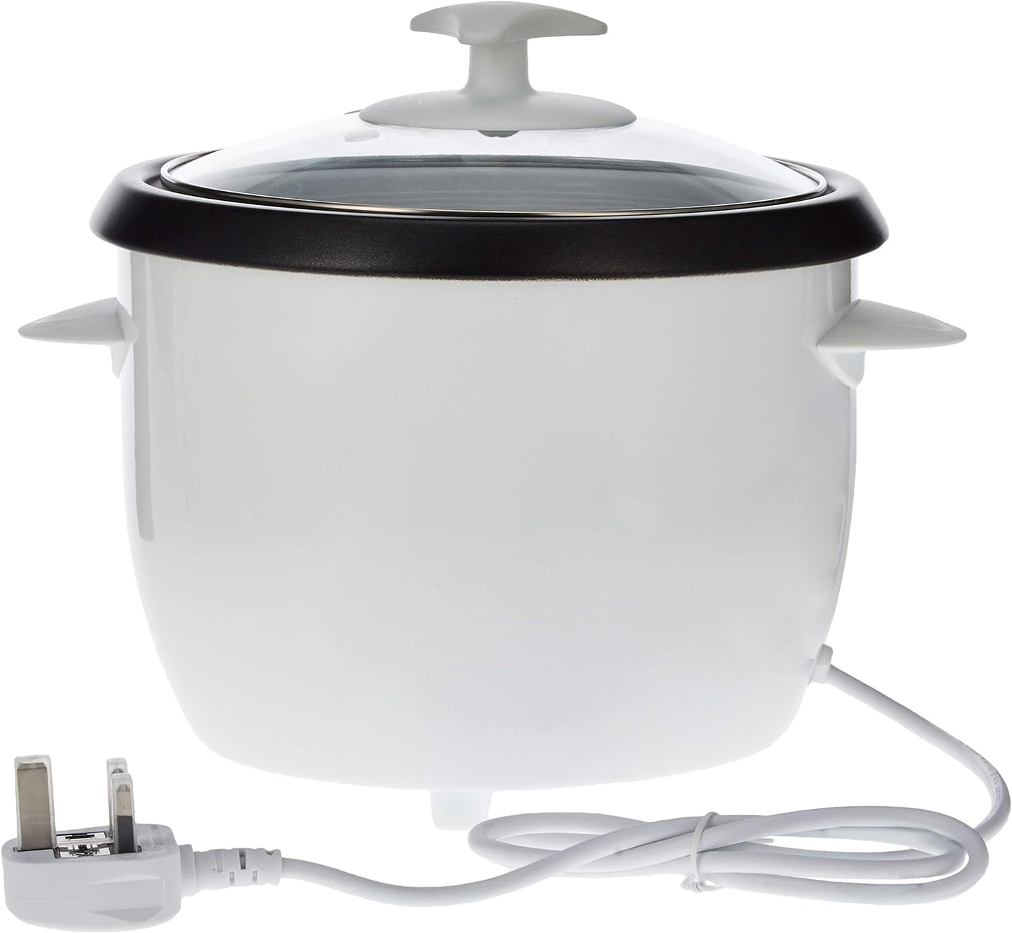 Black & Decker 400w 1l rice cooker removable nonstick bowl and steaming tray with water level indicator and glass lid with cool touch, for healthy meals rc1050-b5 2 years warranty