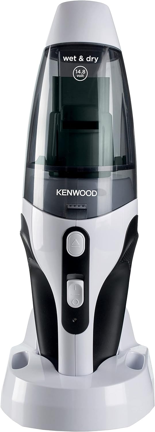 Kenwood Wet & Dry Cordless Handheld Vacuum Cleaner With 14.8V Lithium-Ion Battery, 500ml Dust Capacity, 120ml Liquid Capacity For Home, Office And Car Hvp19.000Si Black/Silver