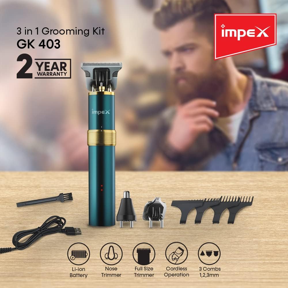 Impex GK 403 1300mah 3 in 1 Grooming Kit featuring Codeless use