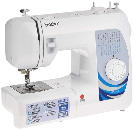 Brother Sewing Machine, GS3700, 37 Stitches, LED Sewing Light, Automatic Buttonhole Sewing