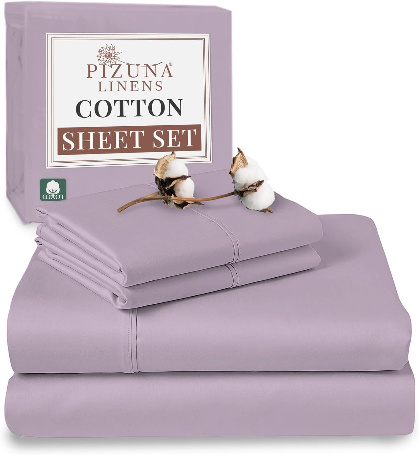 100% Cotton Sheets Full Size, Luxurious 400 Thread Count Long Staple Cotton Sateen Sheets with 15inch Deep Pocket (Combed Silver Sheet Full)