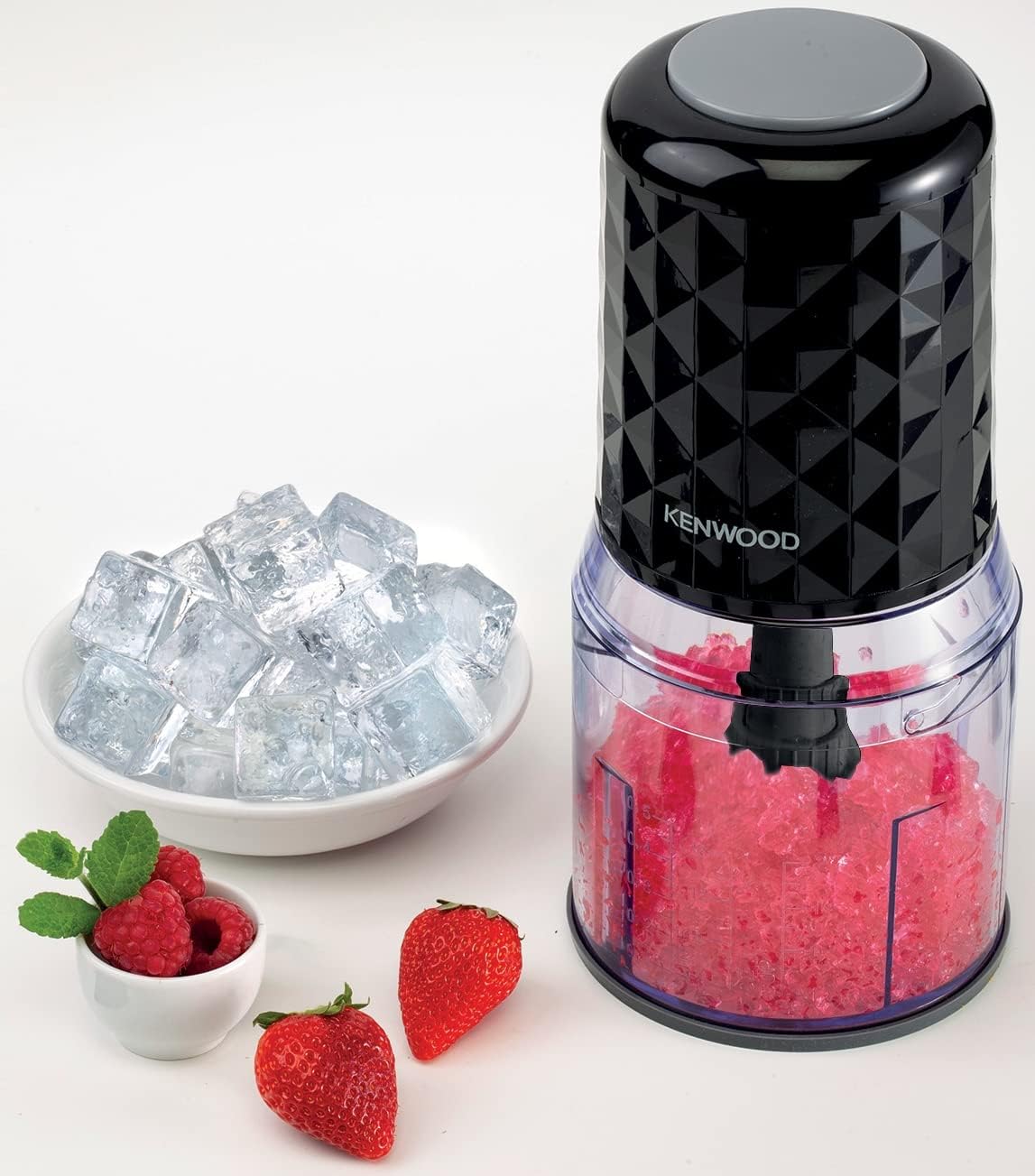 Kenwood Chopper 400W Electric Food Chopper With 500Ml Bowl, Dual Speed, Stainless Steel Quad Blade, Rubber Lid, Ice CrUSh Function Chp40.000Wh White