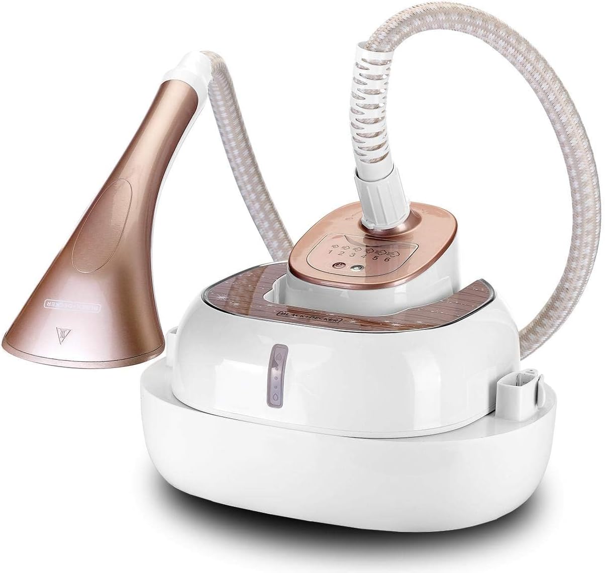 BLACK+DECKER 2400W 1.5L Upright Garment Steamer 35gm/min Steam, With Adjustable Double Poles Rotary Wheels, Multiple Attachments, For Quick Wrinkle Free&Santized Garment GST2400-B5