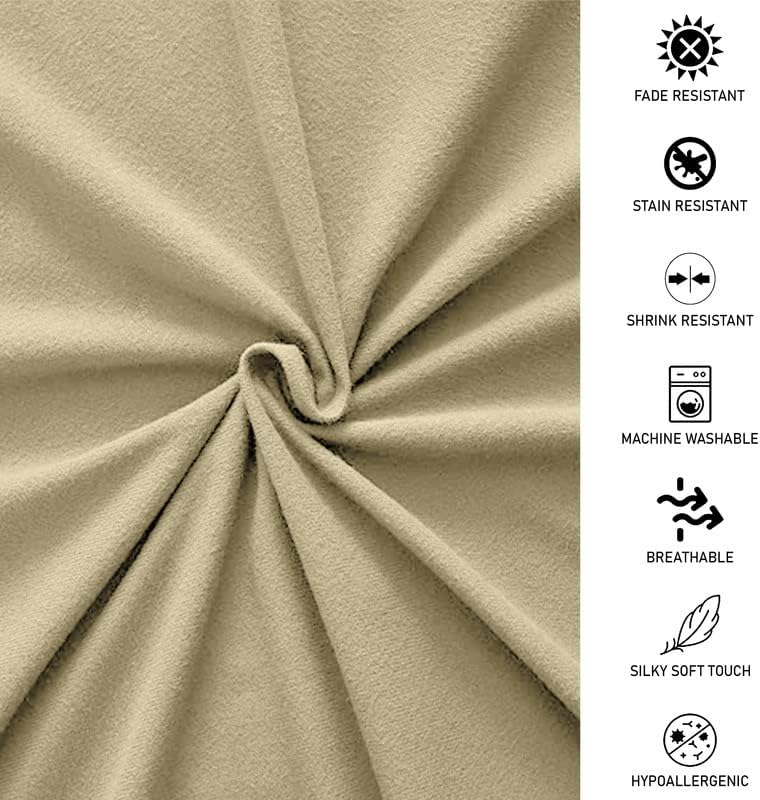 100% Cotton Double Brushed Flannel Sheet Set - 170 GSM Heavyweight, Deep Pockets, Pre-Shrunk & Anti-Pill, All Around Elastic