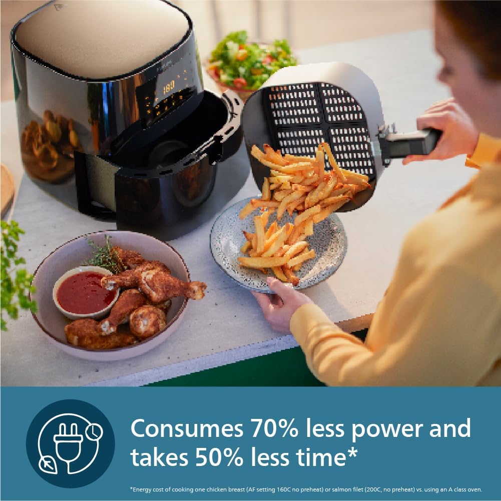PHILIPS Digital XL Airfryer HD9280/90, 6.2 Ltr, (Wifi enabled), Touch Panel, 5000 Series XL (1.2kg), Rapid Air Technology