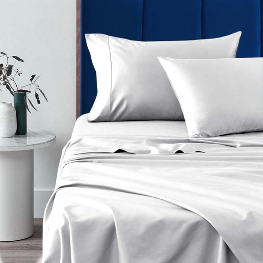 Pizuna Pure 100% Luxury Cotton Full Size Bed Sheets Set Dark Grey, 1000 Thread Count Long Staple Cotton Sateen Thick Sheet & Pillowcase Set, Deep Sheets fits 15" (Combed Cotton Bed Sheets Set)