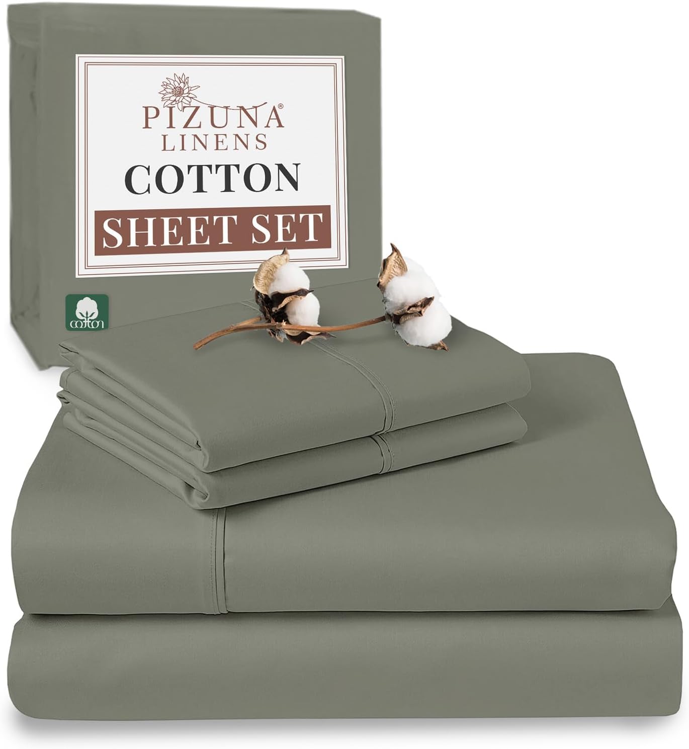 100% Cotton Sheets Full Size, Luxurious 400 Thread Count Long Staple Cotton Sateen Sheets with 15inch Deep Pocket (Combed Silver Sheet Full)
