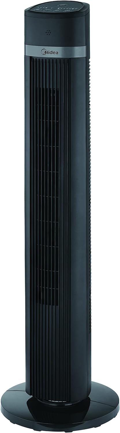Midea Tower Fan with Multifunction Remote Control, 3 Wind modes-Natural | Slumberous & Normal, Three Dimensional Angle Air Flow, 15 Hours Timer Perfectly Suitable for Home or Office, FZ10-18TRB