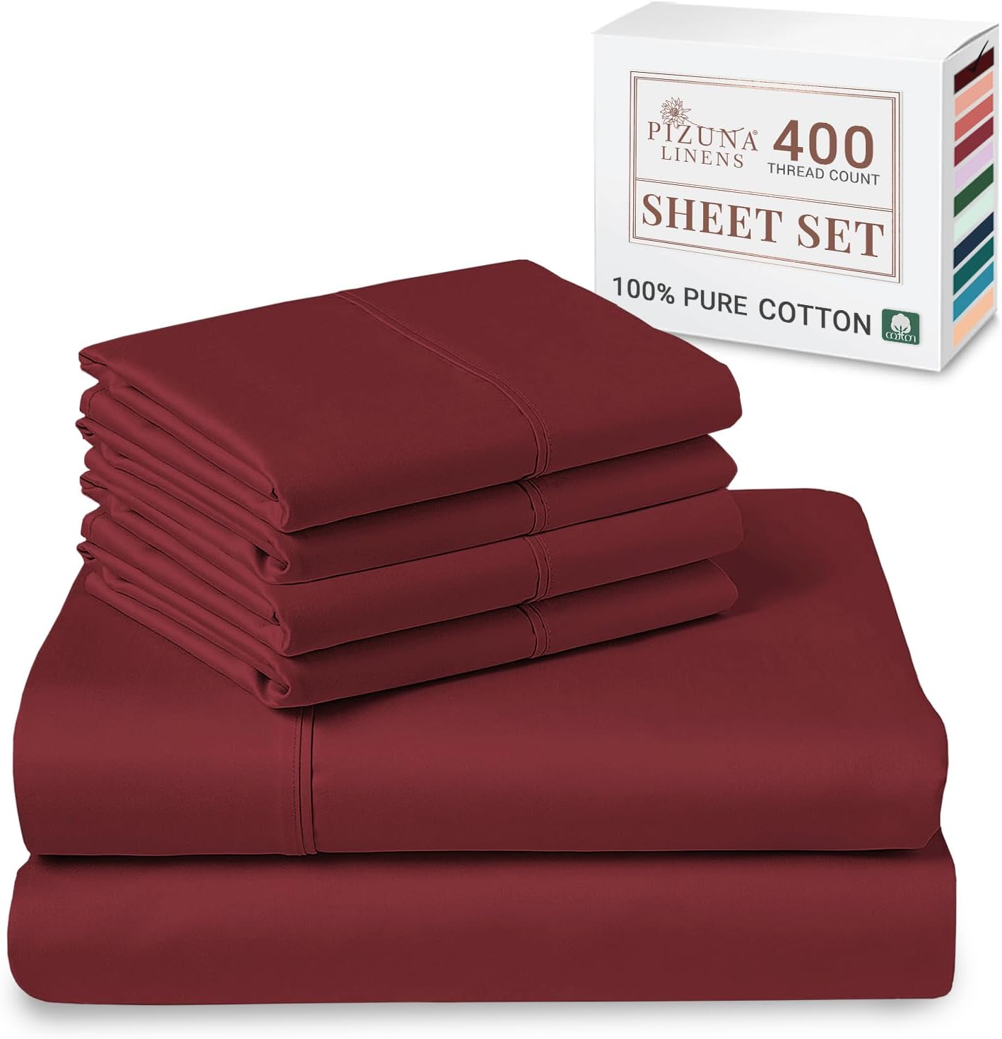 100% Cotton Sheets Full Size, Luxurious 400 Thread Count Long Staple Cotton Sateen Sheets with 15inch Deep Pocket (Combed Silver Sheet Full)