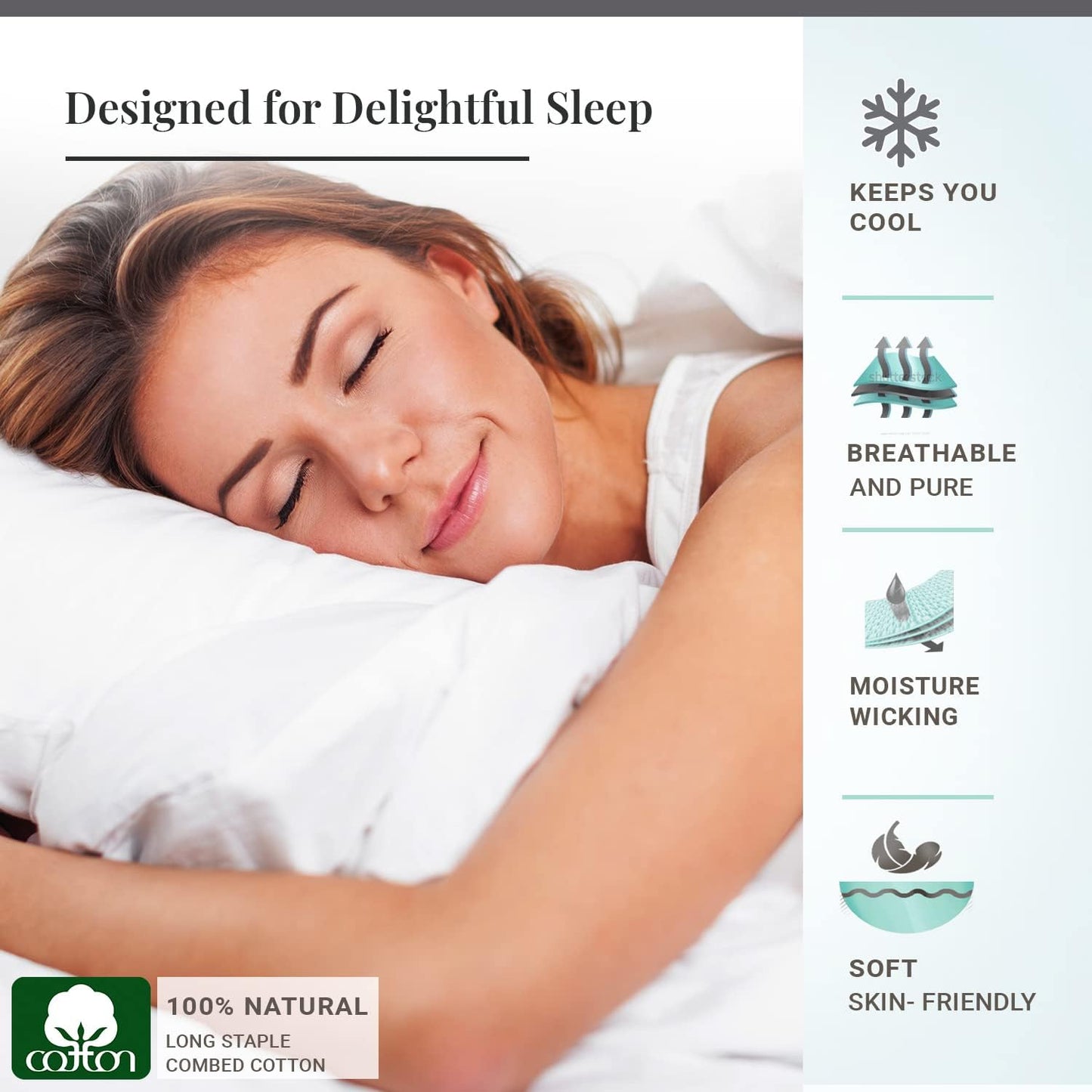 Soft 600 Thread Count Cotton Sheets California King White, 100% Long Staple Cotton Soft & Comfortable Sateen Bed Sheets fit Upto 15 inch Deep Pocket (White Cal King Sheets Sets)
