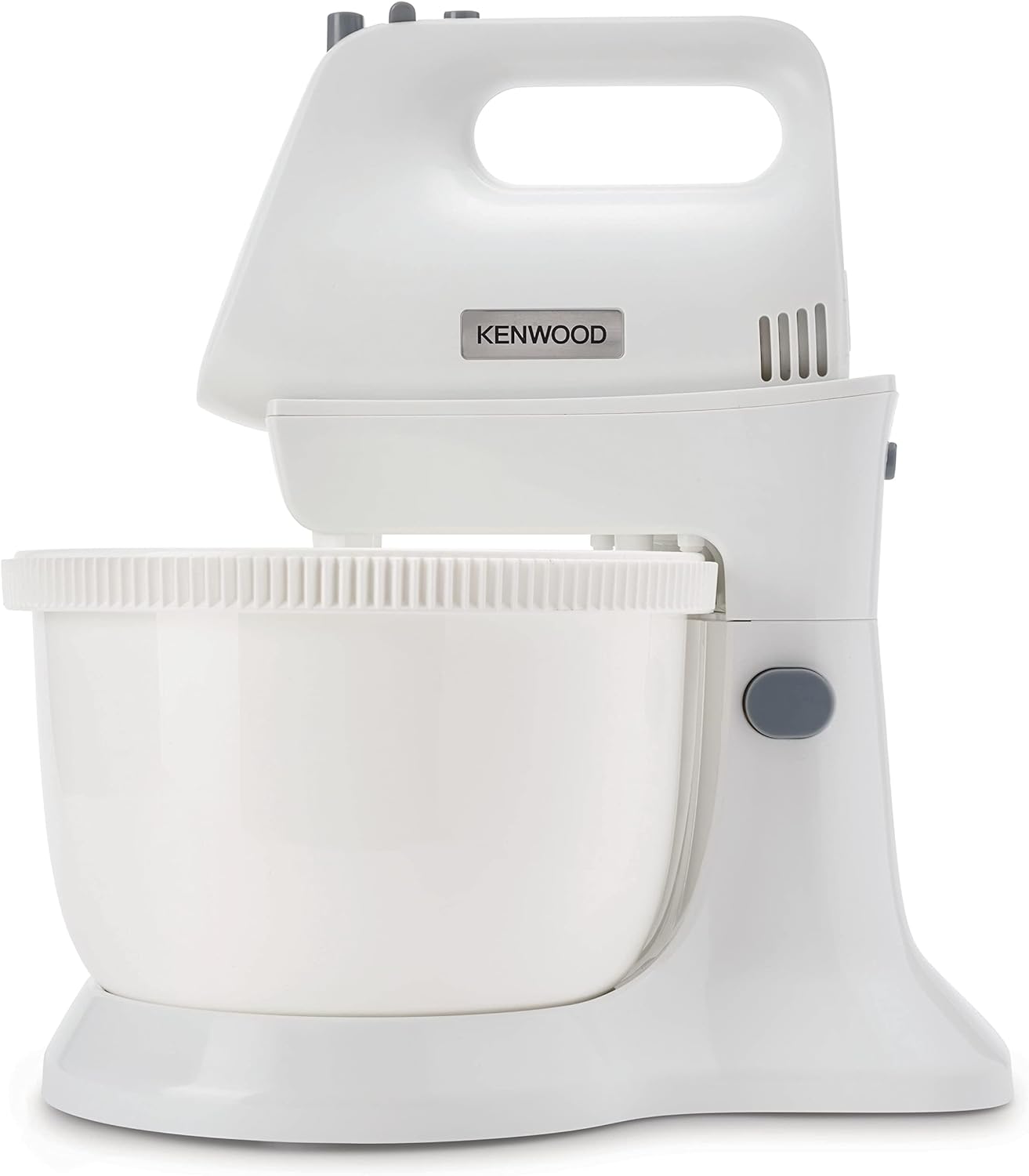 Kenwood Stand Mixer Hand (Electric Whisk) 300W With 2.4L Rotary Bowl, 5 Speeds + Turbo Button, Twin Stainless Steel Kneader And Beater For Mixing, Whipping, Whisking, Kneading Hmp22.000Wh White