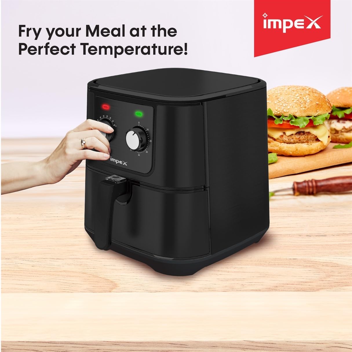 Impex 2.5 Ltr Air Fryer - Ideal for Meat, Fish, Vegetables, French Fries, Temperature Control 80°C-200°C, Timer 30 Mins with 2 Year Warranty-Black (AF 4302)