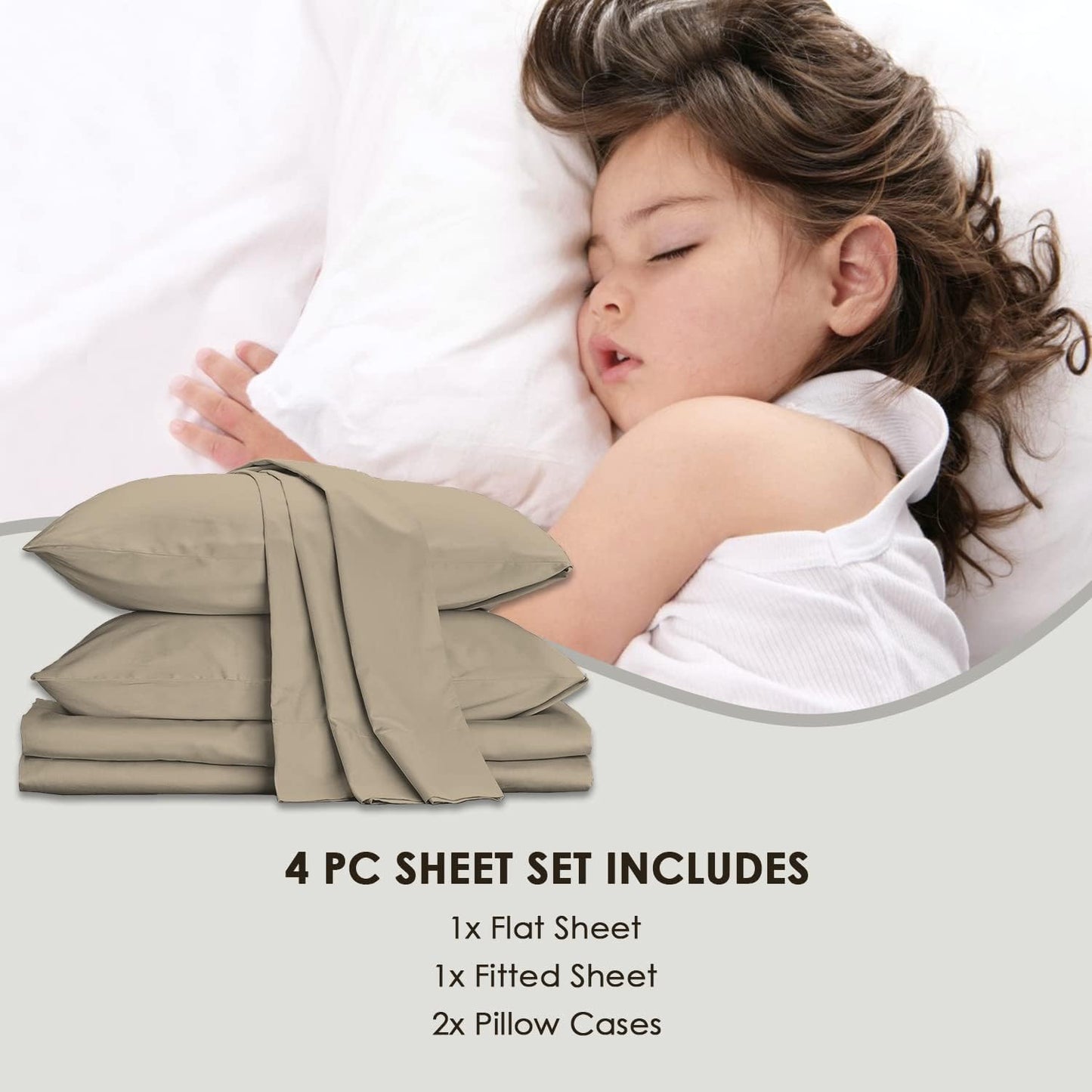 Soft 600 Thread Count Cotton Bed Sheets Full Size Simply Taupe, 100% Long Staple Cotton Cool & Breathable Sateen Sheets Deep Pocket fit Upto 15 inch (Simply Taupe 100 Cotton Sheets)