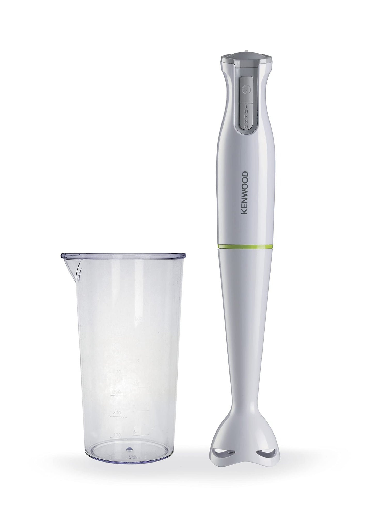 KENWOOD Hand Blender Metal Wand 600W Stick with Graduated Beaker, Turbo Function, Removable for Easy Cleaning HBM02.001WH White/Silver