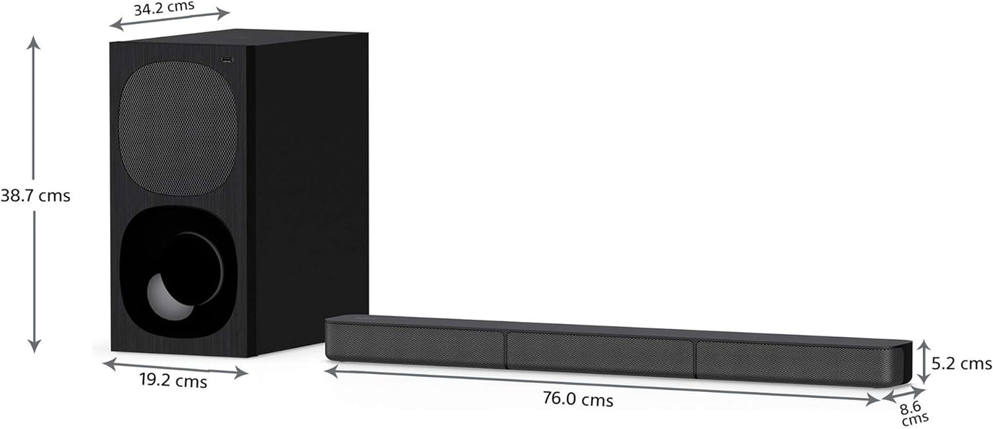 Sony HT-S20R Real 5.1ch Dolby Digital Soundbar for TV with subwoofer and Compact Rear Speakers, 5.1ch Home Theatre System (400W,Bluetooth & USB Connectivity, HDMI & Optical connectivity)