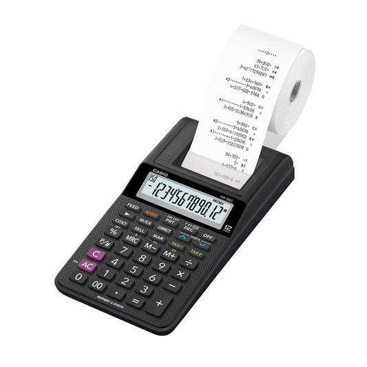 Casio HR8RCBK Mini Printing Calculator, Black