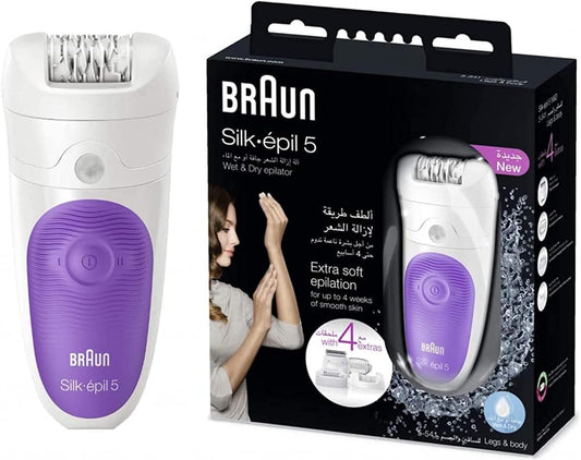 Braun Silk-Epil 5 5-541 Wet & Dry Epilator With 4 Extras