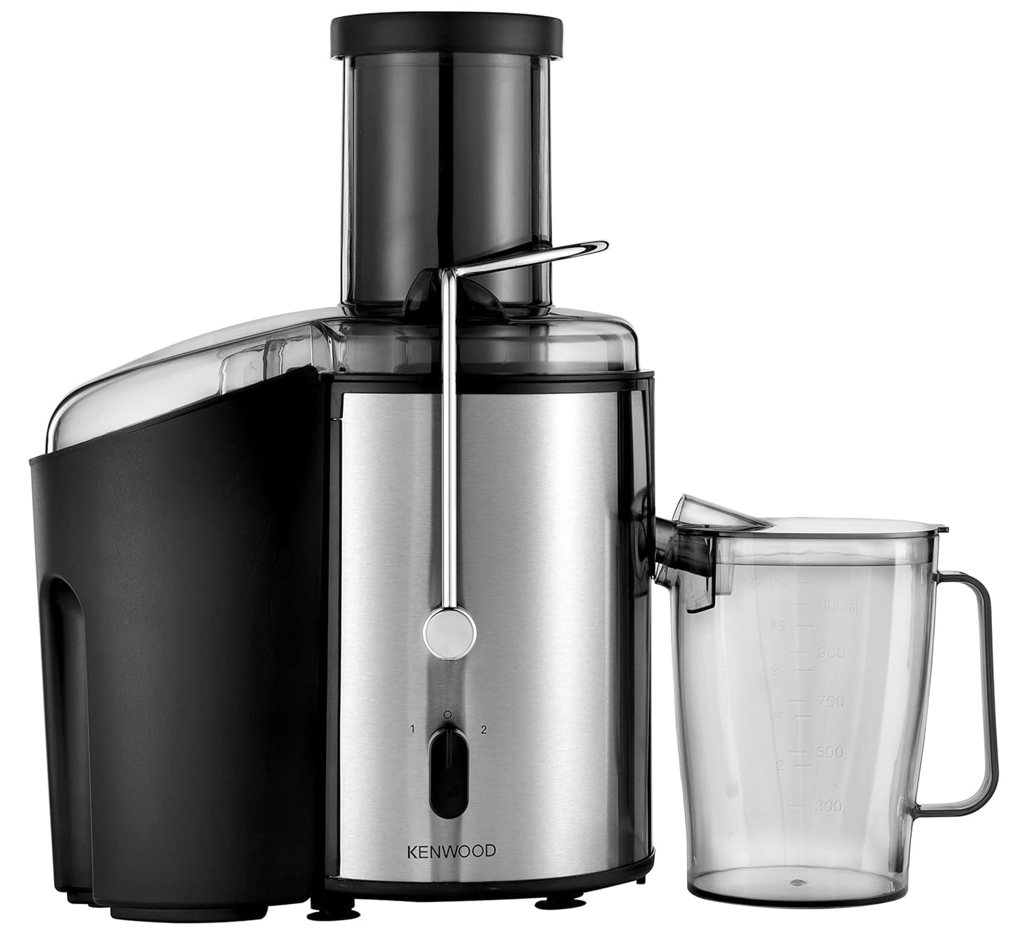 KENWOOD Juicer 800W Juice Extractor with 75mm Wide Feed Tube, 2 Speed, Transparent Juice Jug, Pulp Container, Anti Drip for Home, Office, Restaurant & Cafeteria JEP02.A0WH White