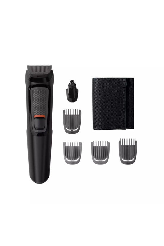 PHILIPS Multigroom Series 3000 6 in 1 Face mg3710/15 Shaver Black, Rectangle, Stainless Steel, Beard, Ear, Eyebrow, Nose, 60 min, Integrated
