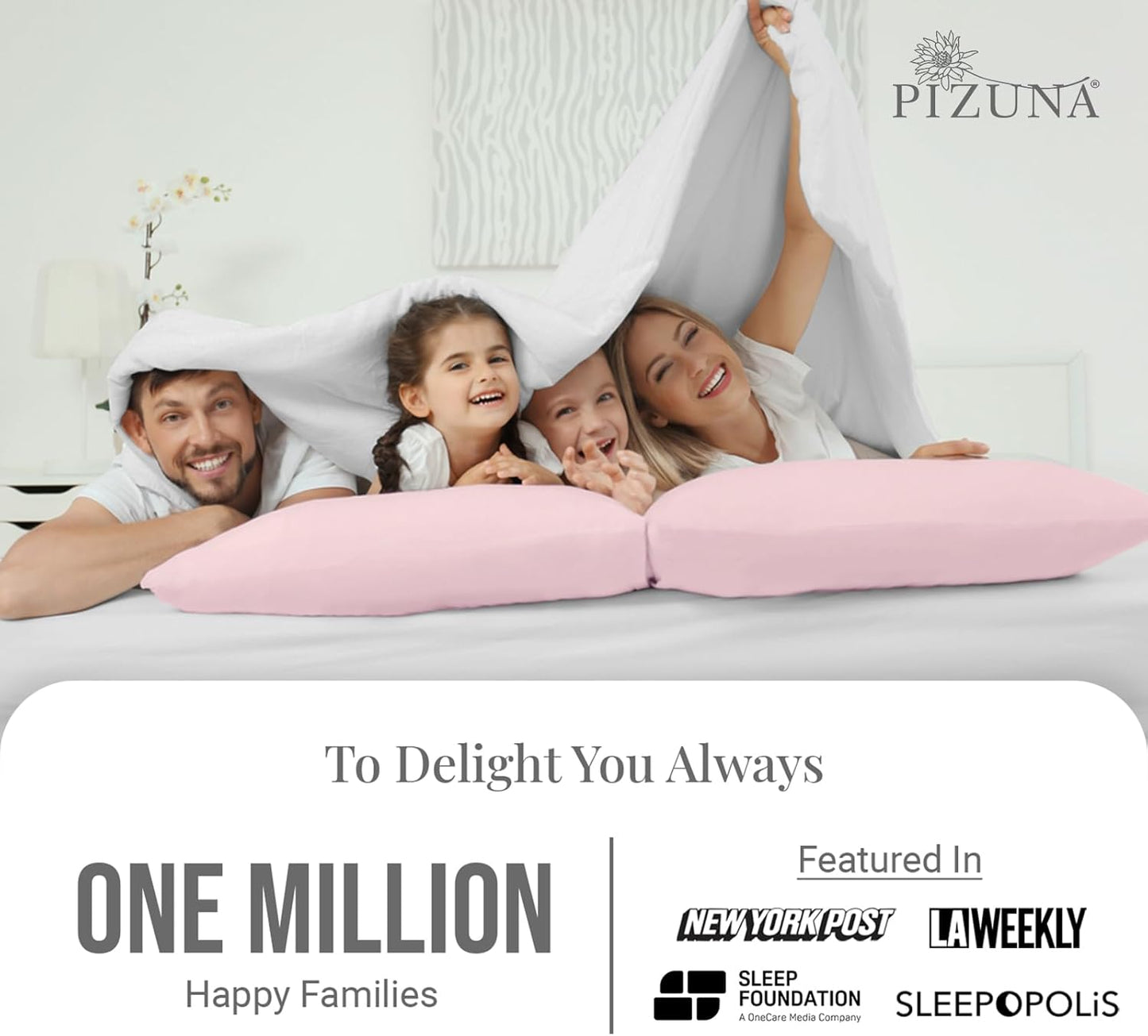 Pizuna Soft 100% Long Staple Cotton Breathable Cool Satin King Pillowcase Set of 2, Ivory, 18" x 18"