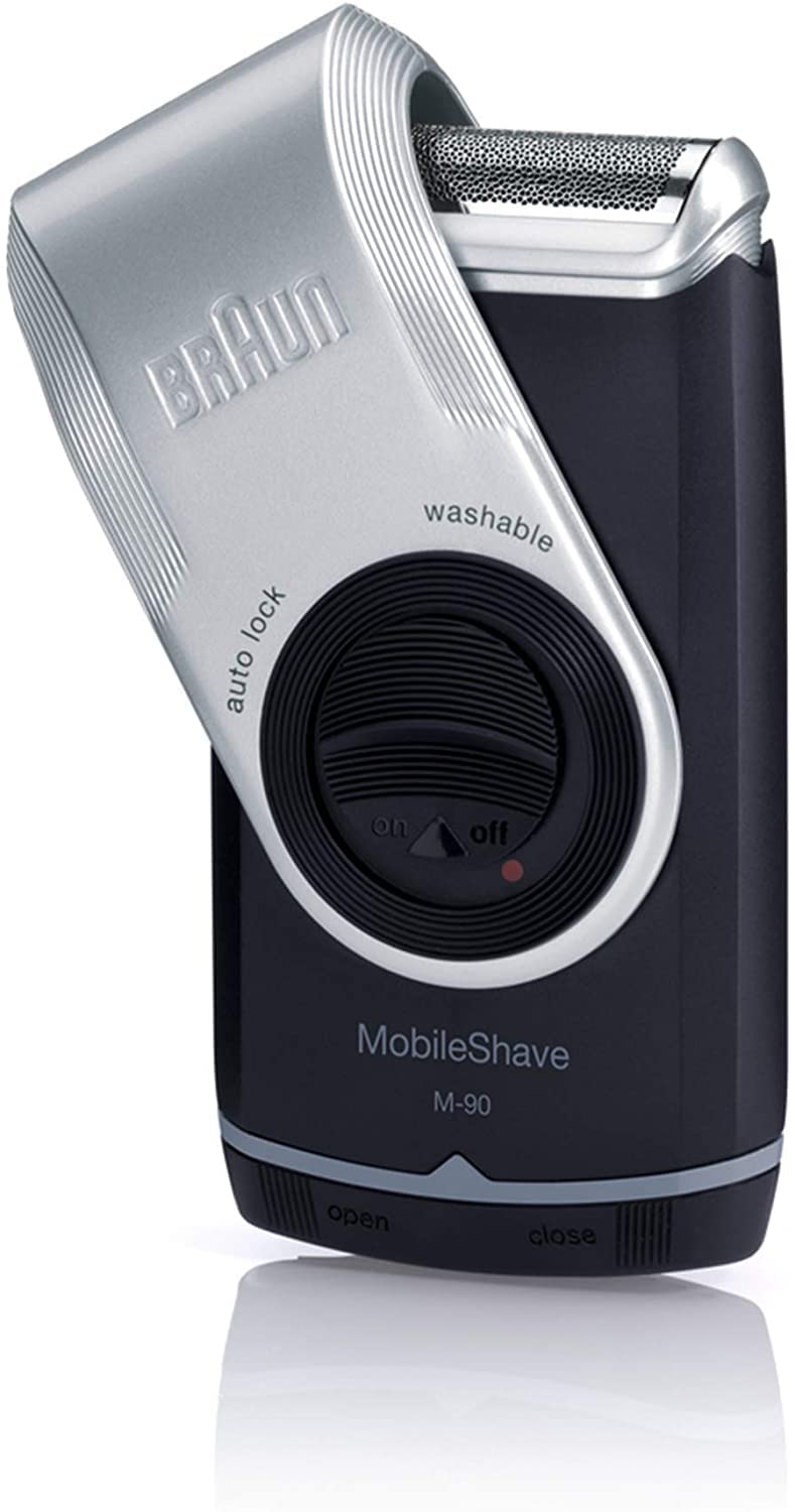 Braun M 90 Mobile Shaver Battery Operated, Silver Black