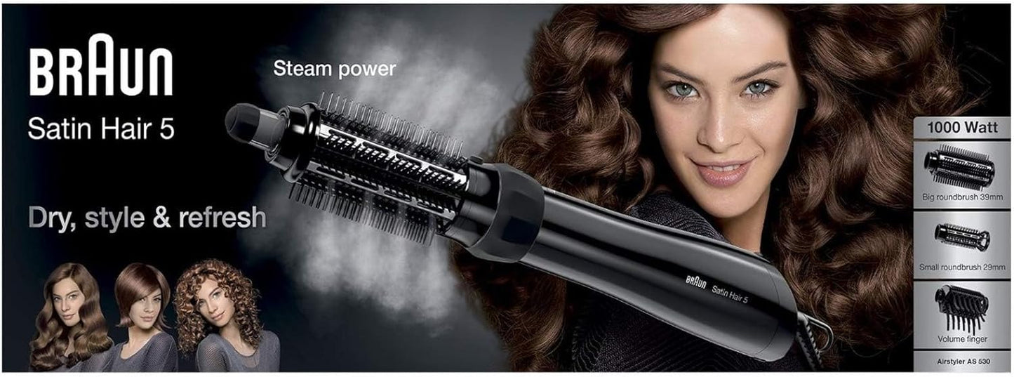 Braun Satin Hair 5 AS530 Airstyler With 3 Attachments, Steam Function - 1000 watt