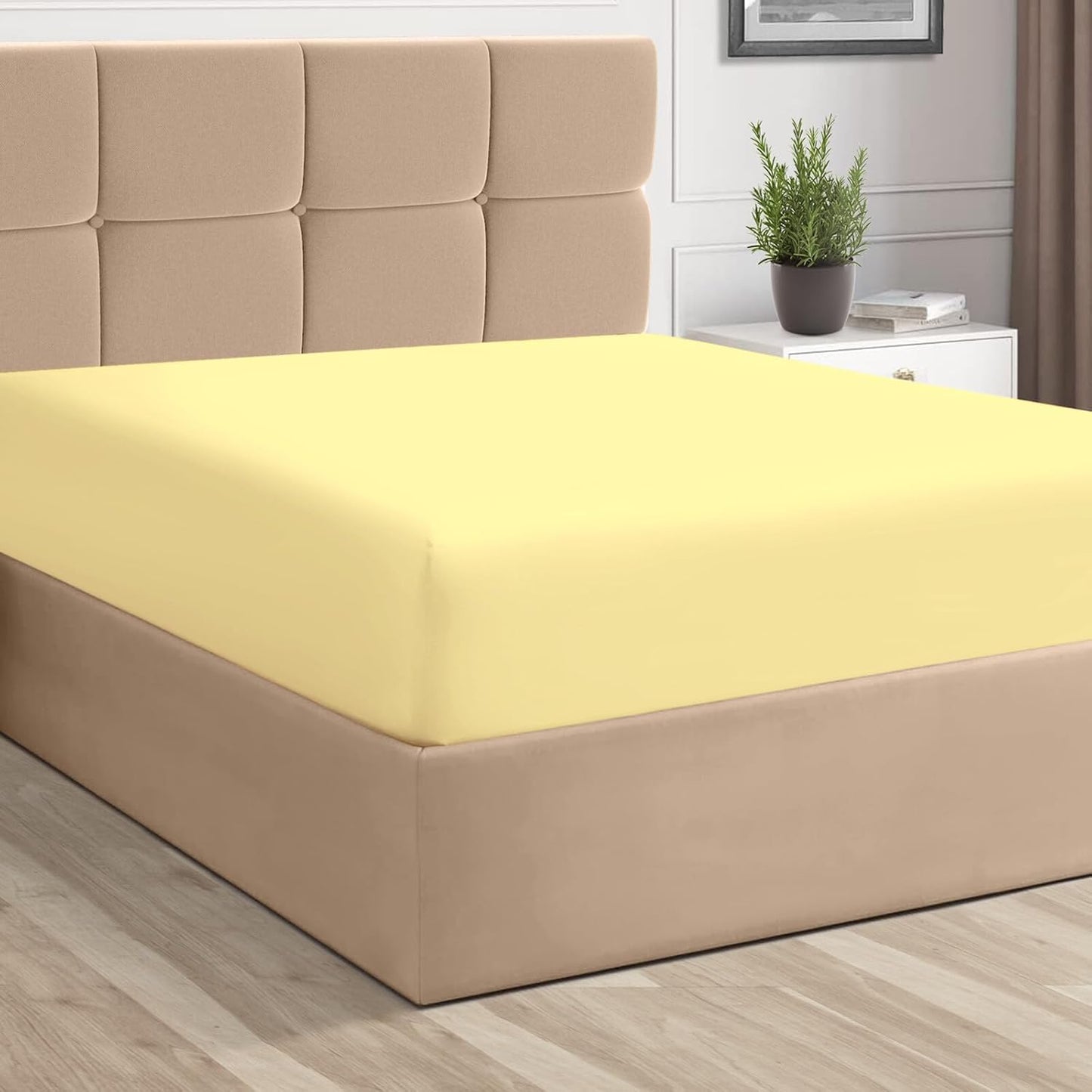 100% Cotton Twin Fitted Sheet White, Luxurious 400 Thread Count Long Staple Cotton Sateen 15" Deep Pocket Twin Sheets (Combed Cotton Fitted Sheet)
