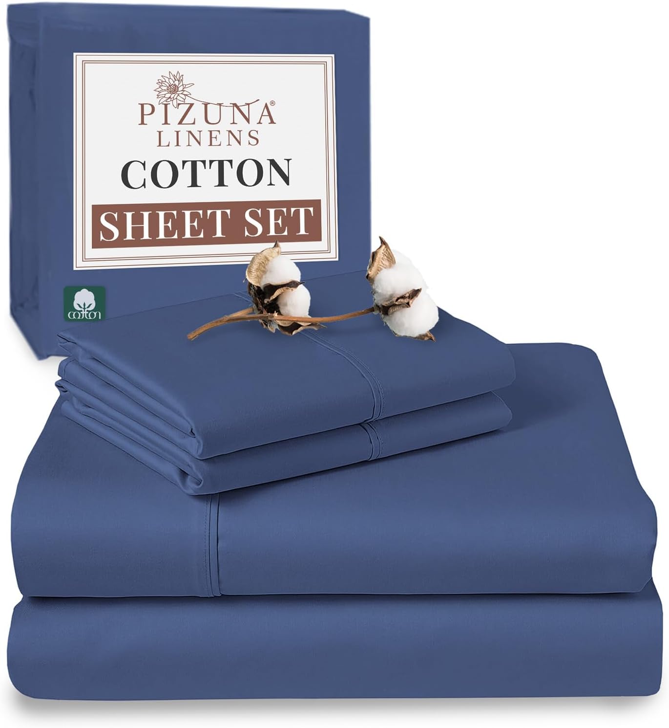 100% Cotton Sheets Full Size, Luxurious 400 Thread Count Long Staple Cotton Sateen Sheets with 15inch Deep Pocket (Combed Silver Sheet Full)